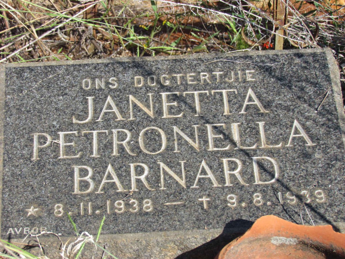 BARNARD Janetta Petronella 1938-1939
