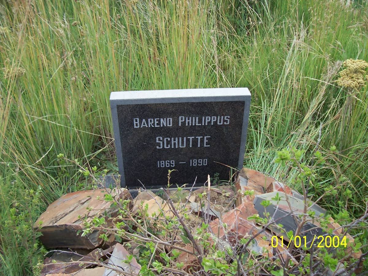 SCHUTTE Barend Philippus 1869-1890