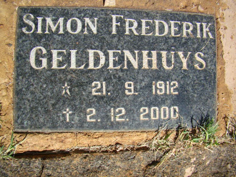 GELDENHUYS Simon Frederik 1912-2000